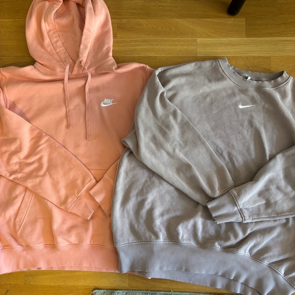 Nike Pink and Taupe Gray Sweatshirt Bundle